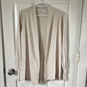Athleta Beige Lightweight Thin Knit Open Front Cardigan Size Medium